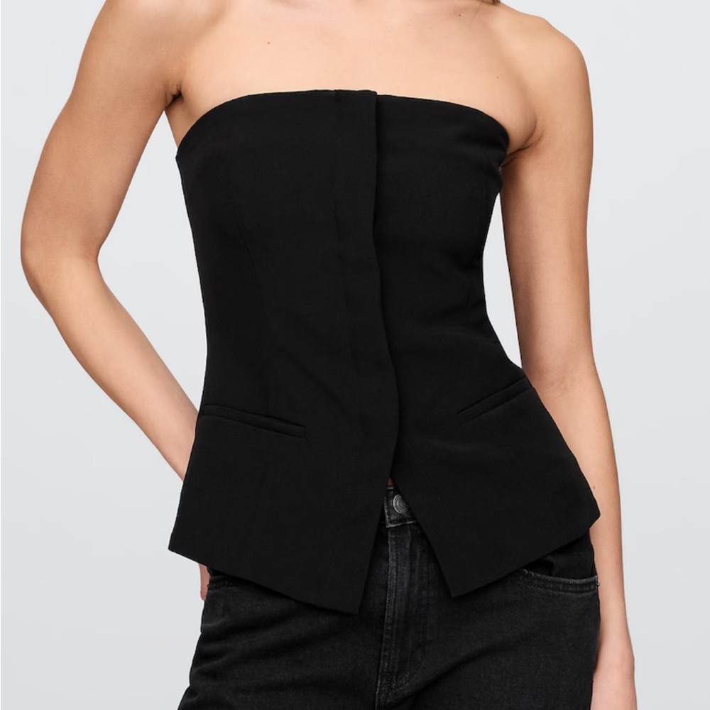NWT Black Strapless Corset Top